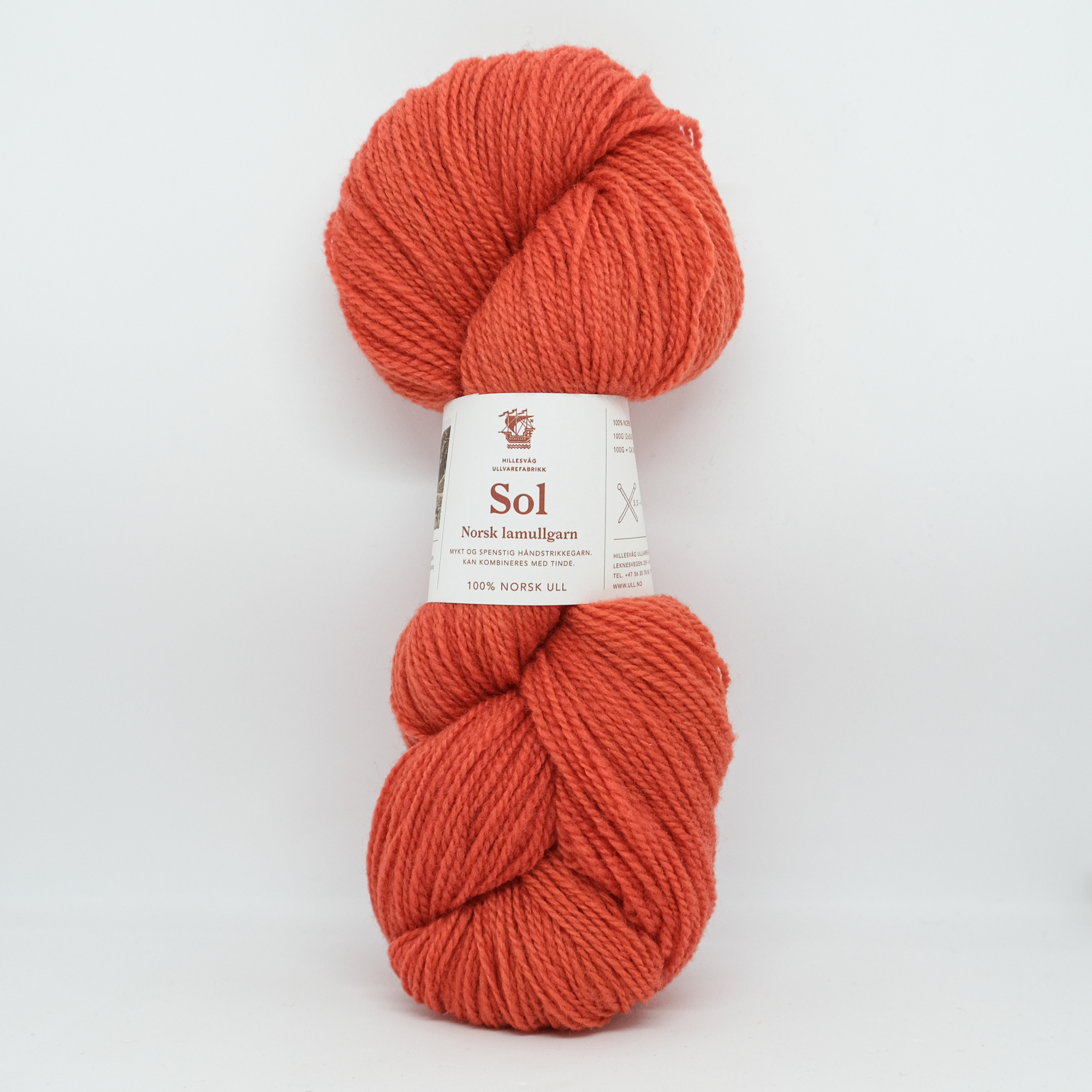 Sol Lamullgarn - 405 rødlig oransje