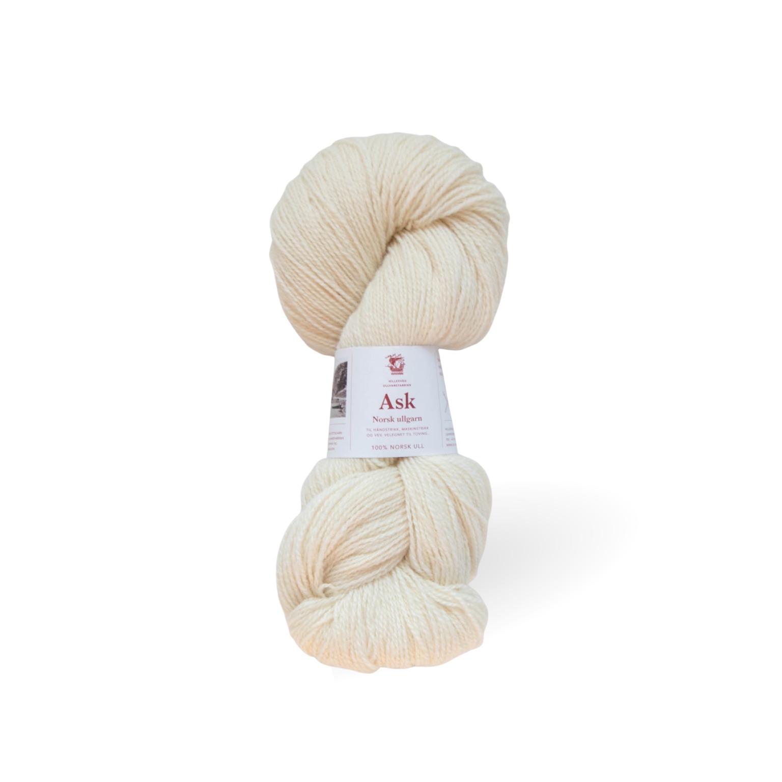 Ask ullgarn - 6057 ubleket hvit