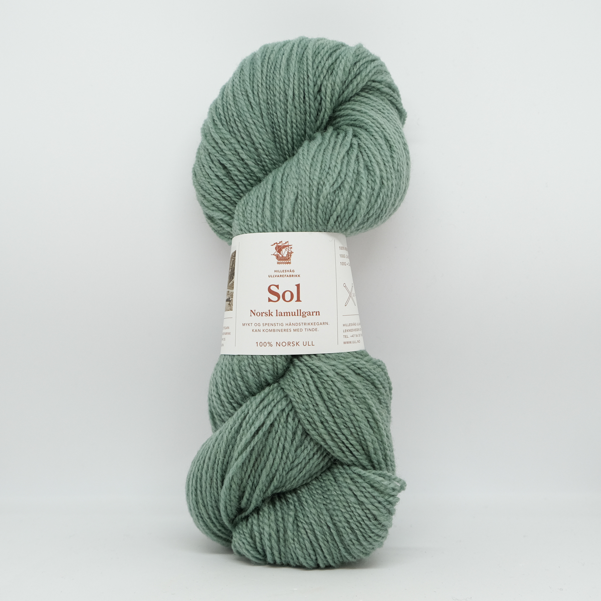Sol Lamullgarn - 430 støvet grønn