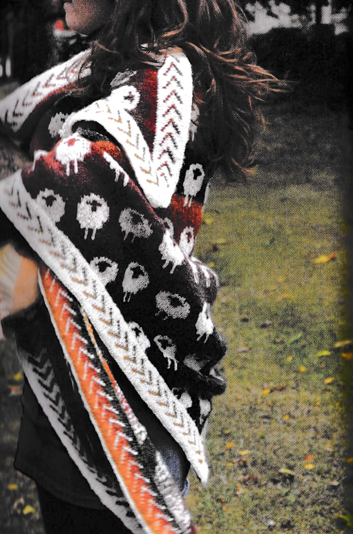 Garnpaket Tuch mit Schafen, Herbstschafe Garnpaket Tuch mit Schafen, Herbstschafe